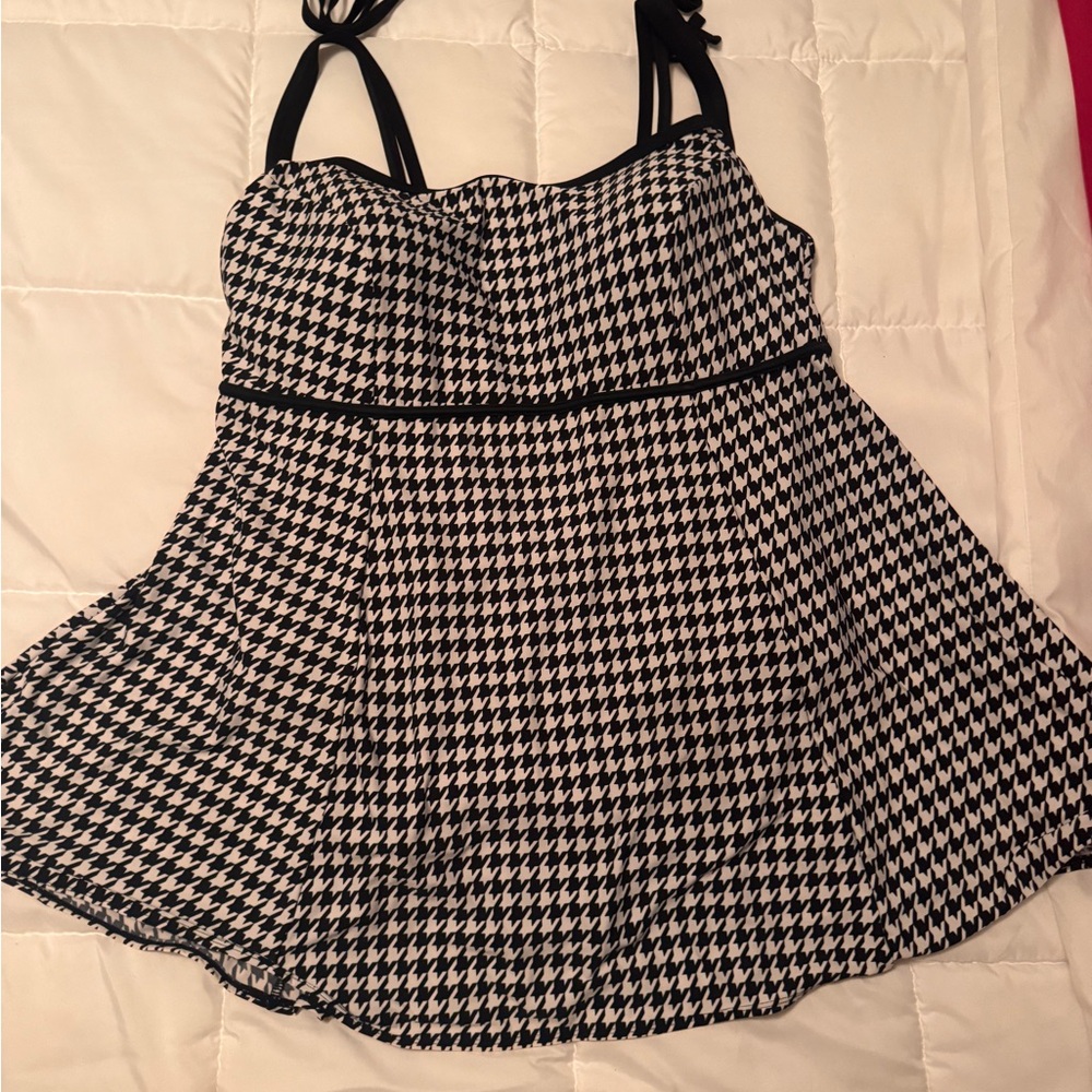 St. John's Bay Black and White Houndstooth Swindress